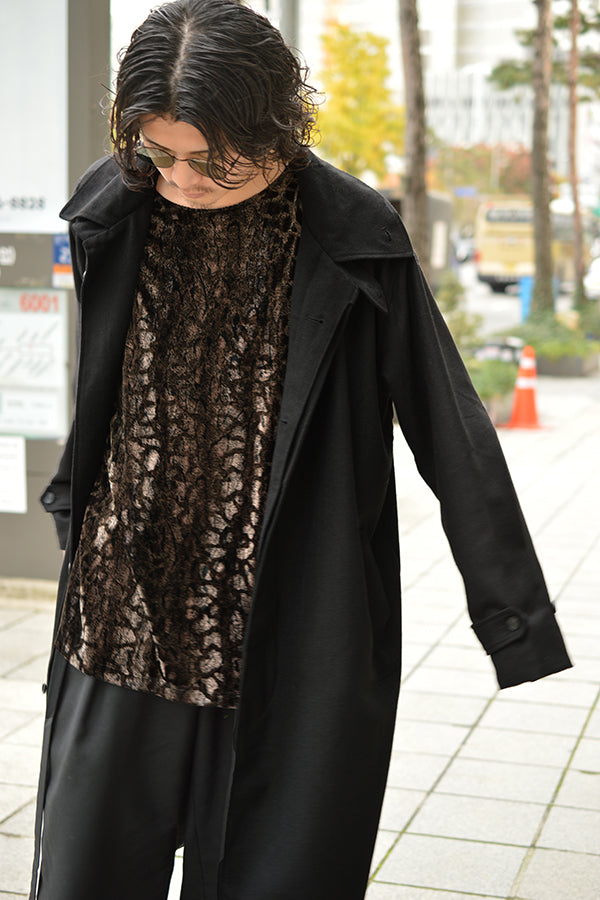 【INTERPLAY x TAKERU】 Herringbone Long Coat(Men)-BLACKヘリンボーン- 623542005-19