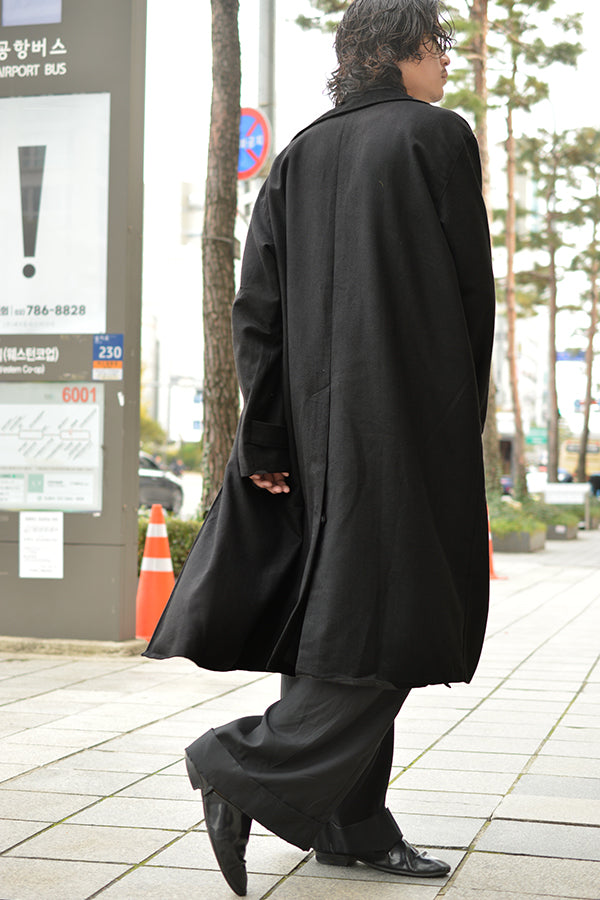 【INTERPLAY x TAKERU】 Herringbone Long Coat(Men)-BLACKヘリンボーン- 623542005-19