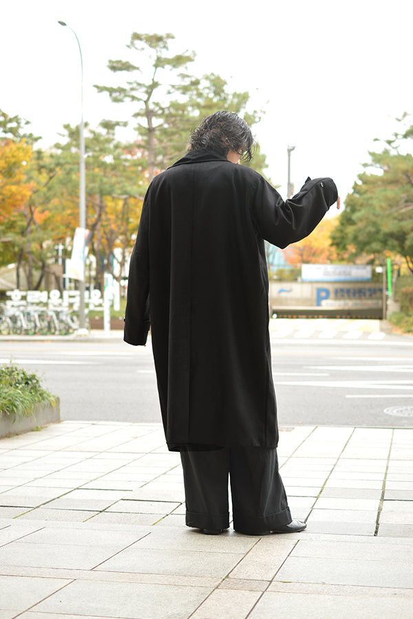 【INTERPLAY x TAKERU】 Herringbone Long Coat(Men)-BLACKヘリンボーン- 623542005-19