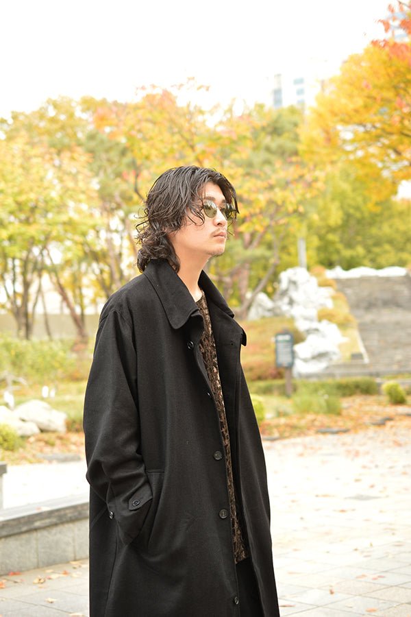 【INTERPLAY x TAKERU】 Herringbone Long Coat(Men)-BLACKヘリンボーン- 623542005-19