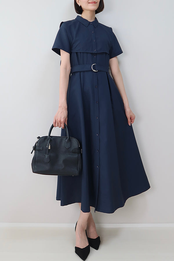 【INTERPLAY x MAYUKO】Breeze Layer Dress-Navy-625150001-93F