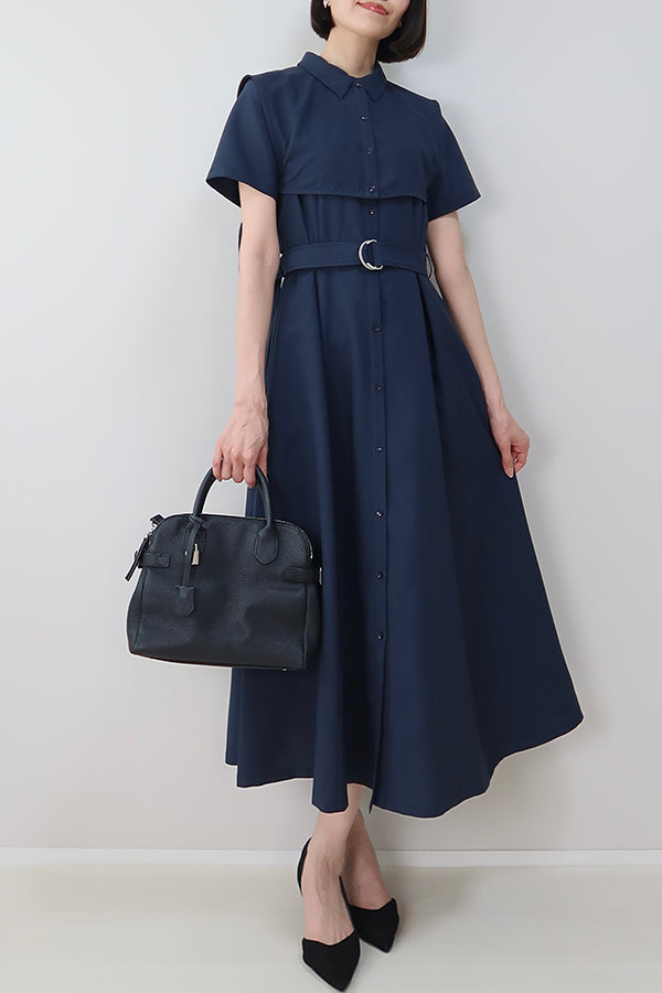 【INTERPLAY x MAYUKO】Breeze Layer Dress-Navy-625150001-93F