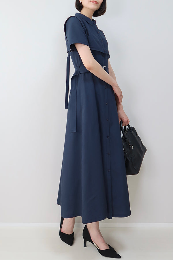 【INTERPLAY x MAYUKO】Breeze Layer Dress-Navy-625150001-93F