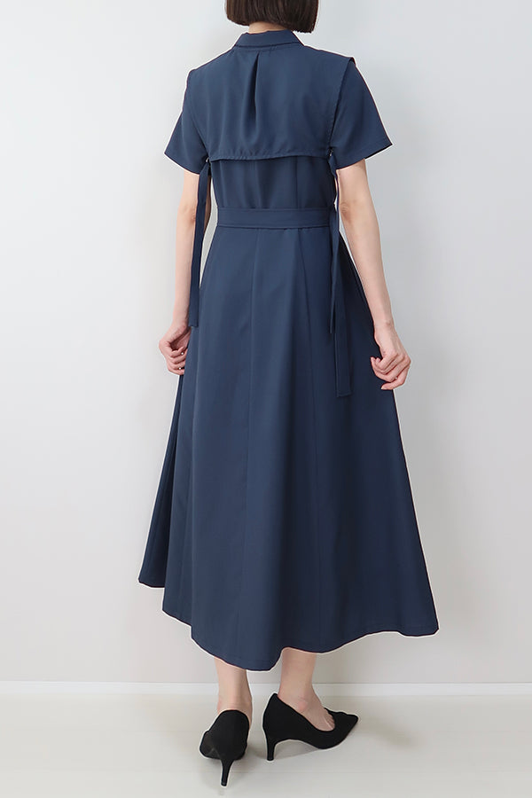 【INTERPLAY x MAYUKO】Breeze Layer Dress-Navy-625150001-93F