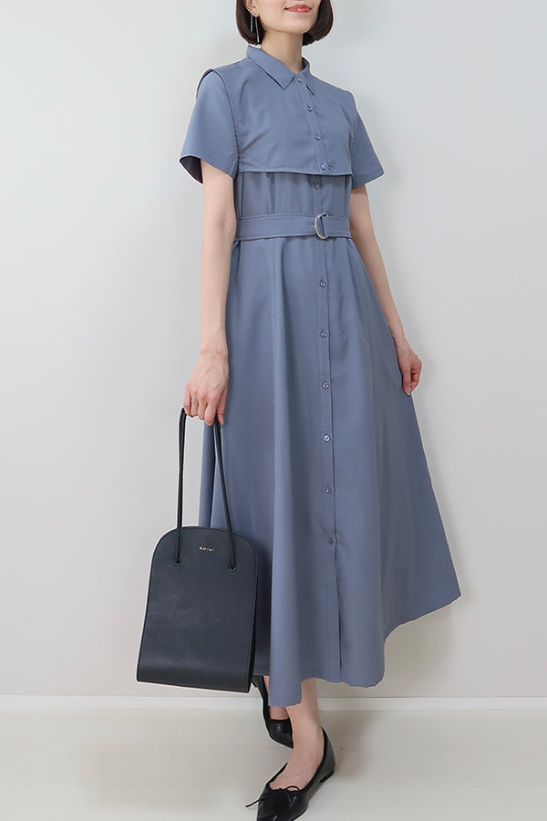 【INTERPLAY x MAYUKO】Breeze Layer Dress-Blue-625150001-92F