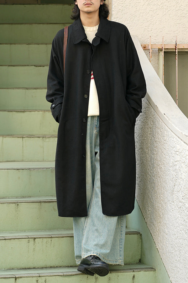 【INTERPLAY x TAKERU】 Herringbone Long Coat(Men)-BLACKヘリンボーン- 623542005-19