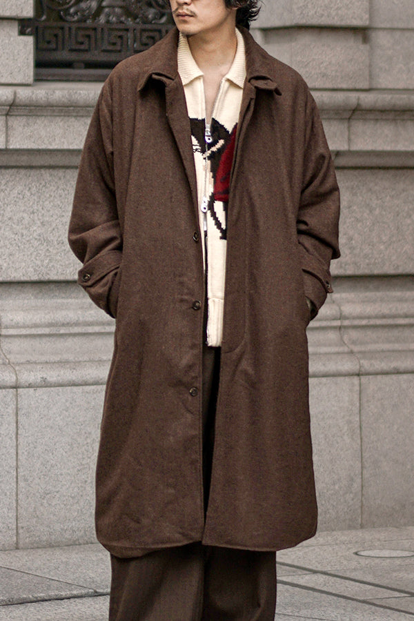 【INTERPLAY x TAKERU】 Herringbone Long Coat(Men)-BROWNヘリンボーン- 623542005-42