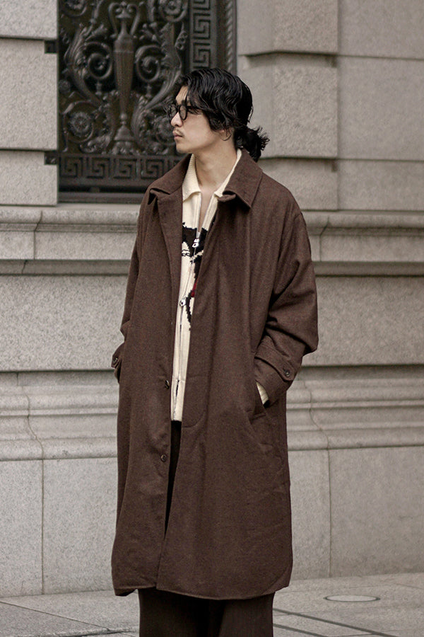 【INTERPLAY x TAKERU】 Herringbone Long Coat(Men)-BROWNヘリンボーン- 623542005-42