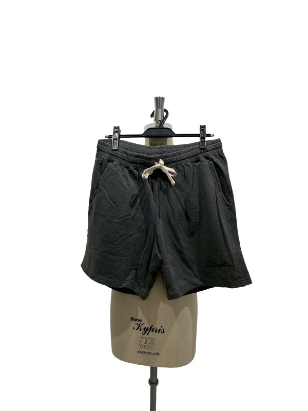 【INTERPLAY】Script EMB. LOGO Garment Dyed 6.4 oz Sweat Shorts Ivory/Pepper Black/Blue Jean 625120022-04/19/92M