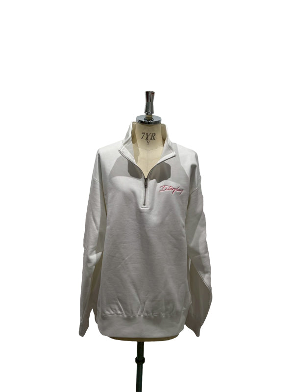 【INTERPLAY】Script EMB. LOGO Half Zip Pull Over Sweat White(white)/Ash Grey(grey) 625120023-01/11XL
