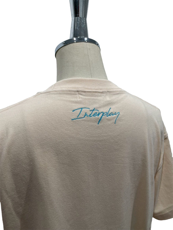 【INTERPLAY】Script EMB. LOGO Short Sleeve Tee Shirt White/Natural/Black 625120019-01/04/19L