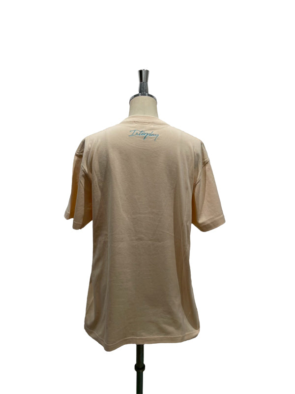 【INTERPLAY】Script EMB. LOGO Short Sleeve Tee Shirt White/Natural/Black 625120019-01/04/19L