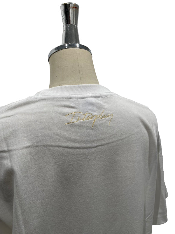【INTERPLAY】Script EMB. LOGO Short Sleeve Tee Shirt White/Natural/Black 625120019-01/04/19L