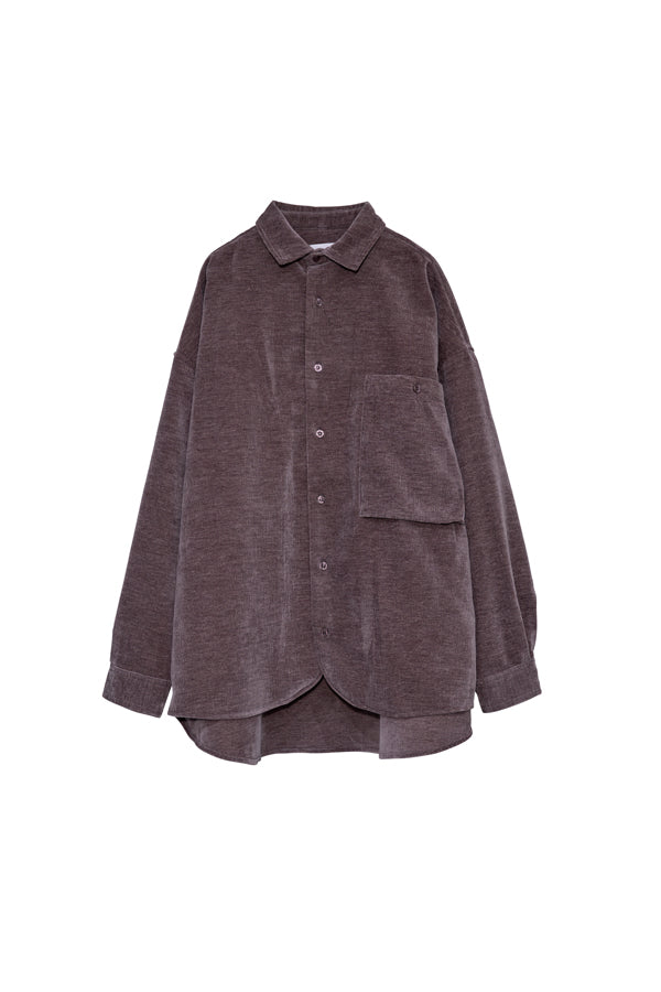 【INTERPLAY】Regular Collar OverSize Shirt【Plush Cordy】 (UNISEX)-625380002-18/65/81F