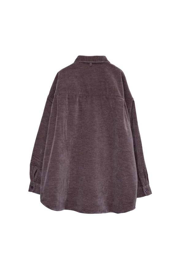【INTERPLAY】Regular Collar OverSize Shirt【Plush Cordy】 (UNISEX)-625380002-18/65/81F