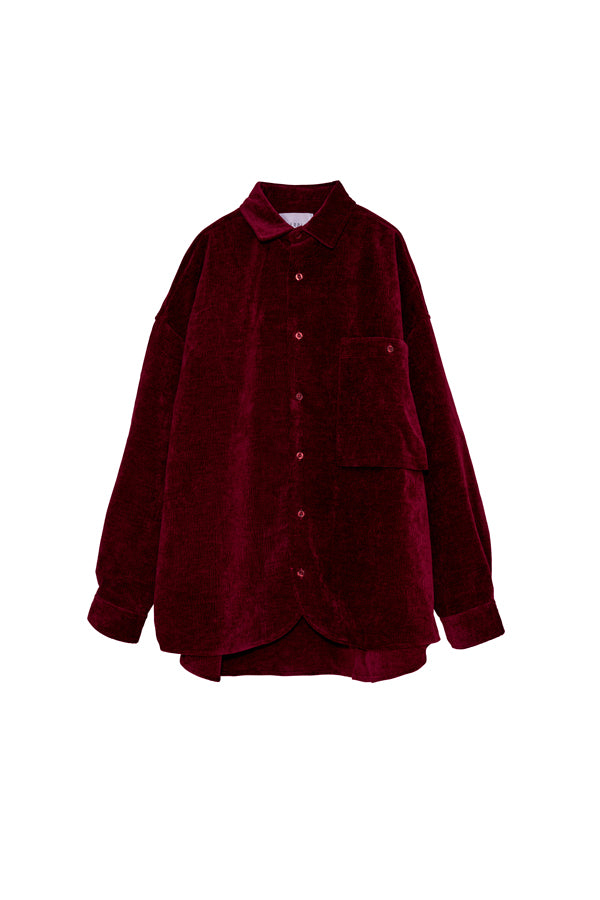 【INTERPLAY】Regular Collar OverSize Shirt【Plush Cordy】 (UNISEX)-625380002-18/65/81F