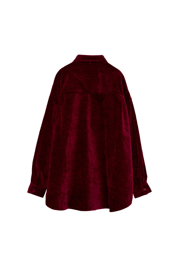 【INTERPLAY】Regular Collar OverSize Shirt【Plush Cordy】 (UNISEX)-625380002-18/65/81F