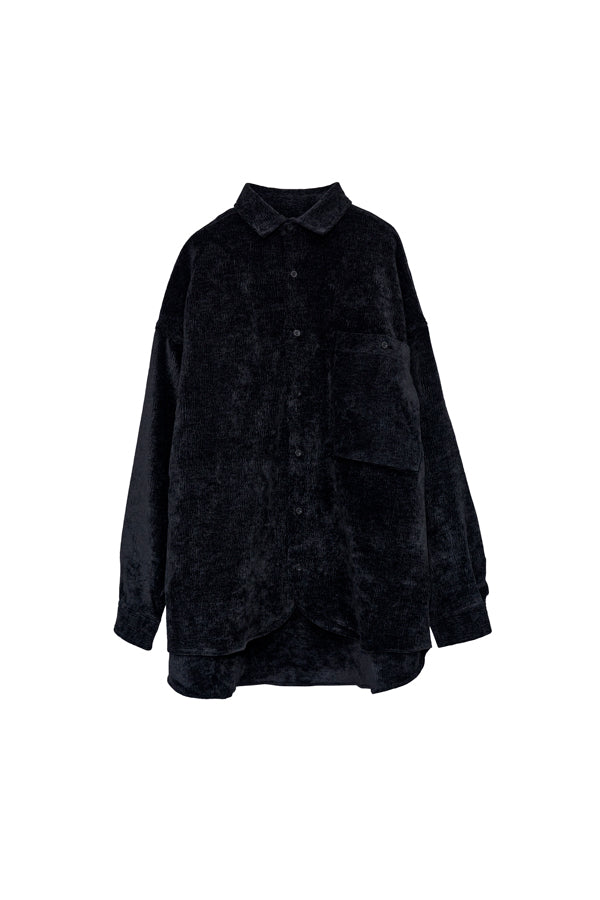 【INTERPLAY】Regular Collar OverSize Shirt【Plush Cordy】 (UNISEX)-625380002-18/65/81F