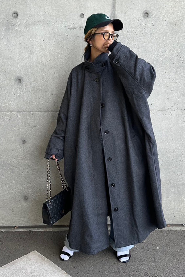 【INTERPLAY x AYA】MOMONGA Long Coat 2024-GREY Herringborn-624542006-13F