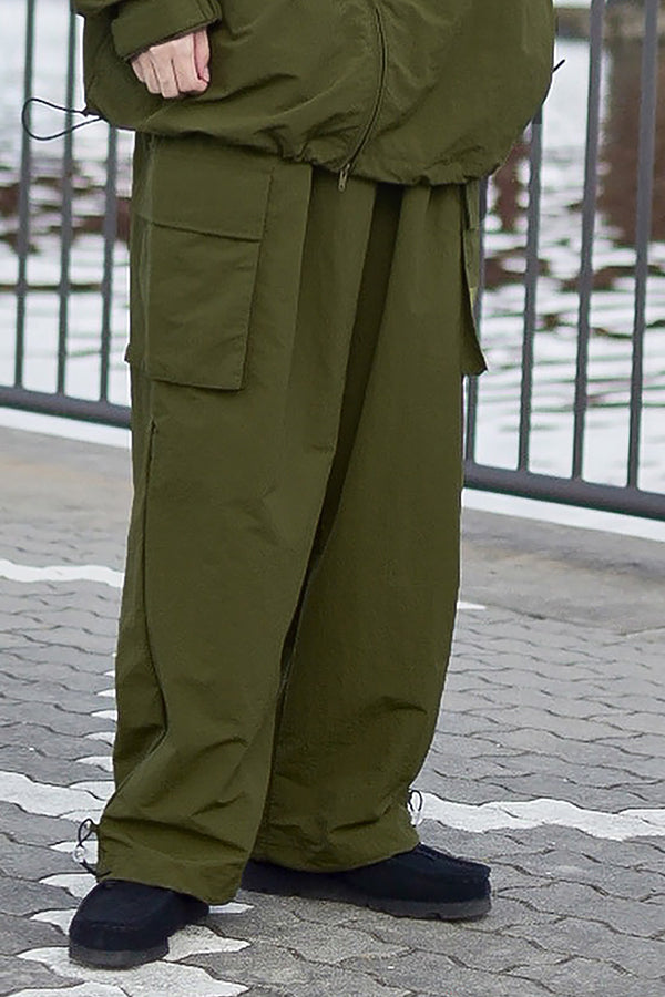 【INTERPLAY x たいが】 Nylon Cargo Drawstring Pants(UNISEX)-OLIVE- 623560011-29