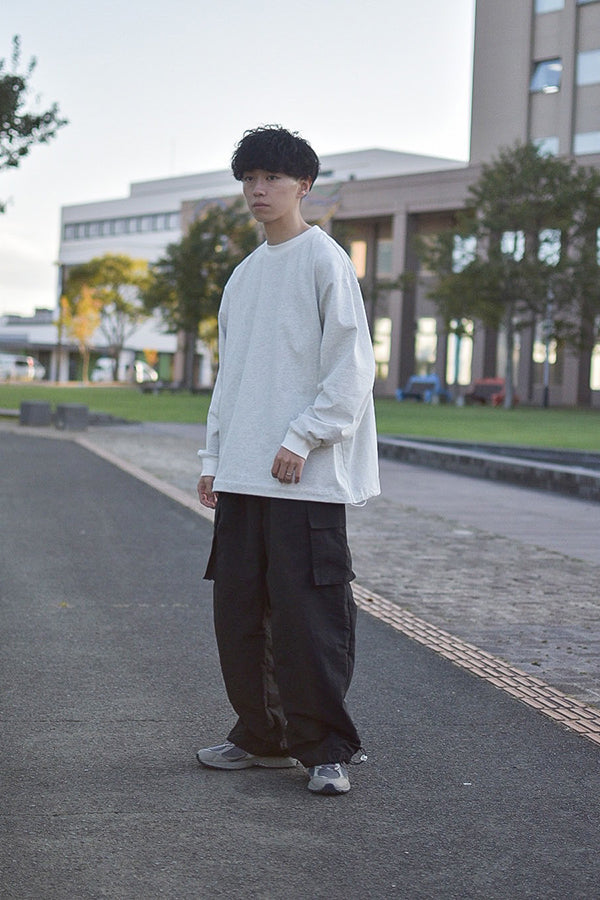 【INTERPLAY x たいが】 Combination Color Drawstring Long Sleeve Tops(UNISEX)-L.GREY- 623580014-11