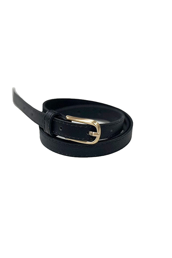 【INTERPLAY select】Matte Square Buckle Thin Belt-BLACK-624393001-19
