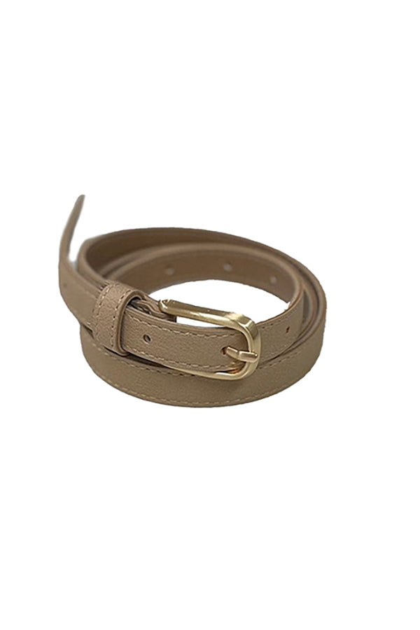 【INTERPLAY select】Matte Square Buckle Thin Belt-BEIGE-624393001-52