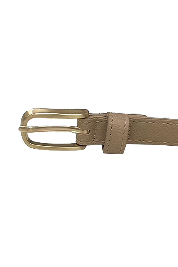 【INTERPLAY select】Matte Square Buckle Thin Belt-BEIGE-624393001-52
