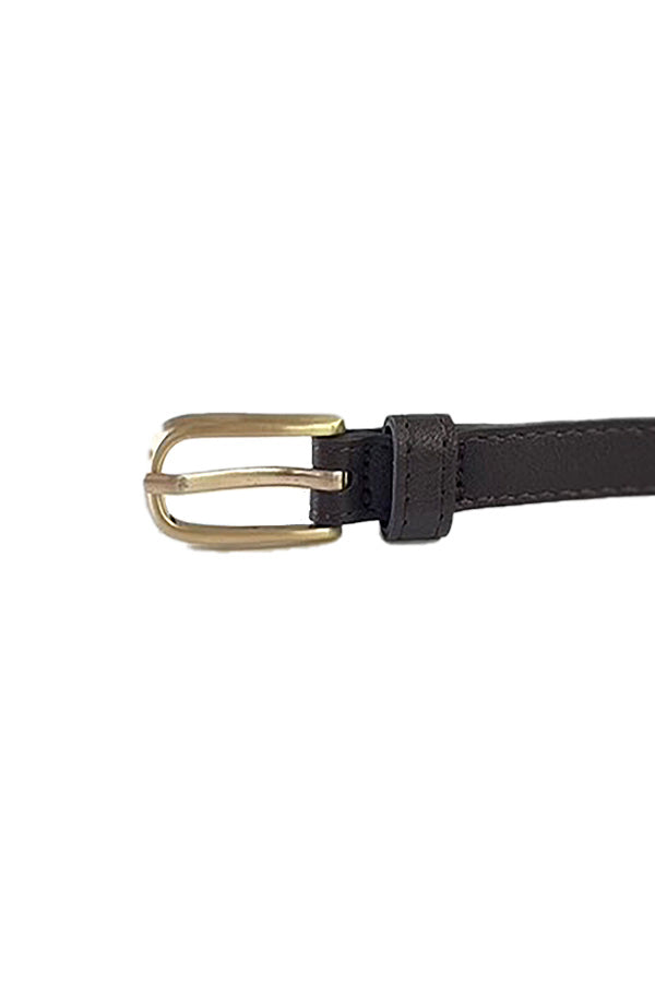 【INTERPLAY select】Matte Square Buckle Thin Belt-Dark BROWN-624393001-45