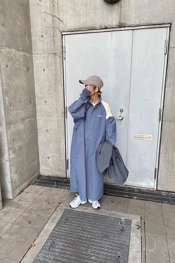 【INTERPLAY x AYA】 Anorak One-piece(Women)-BLUE x Off- 624150002-92