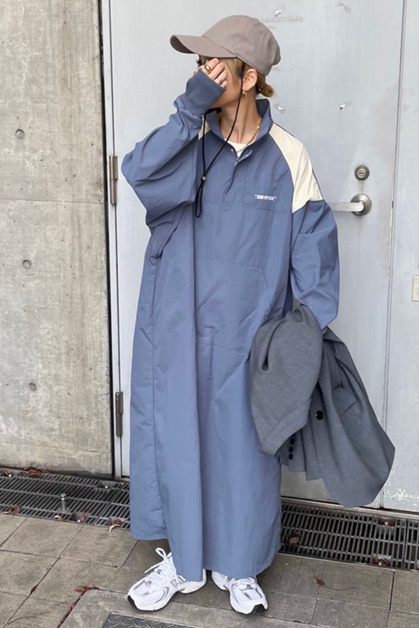 【INTERPLAY x AYA】 Anorak One-piece(Women)-BLUE x Off- 624150002-92