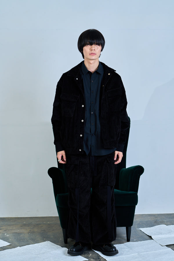 【Nora Lily】Tuck Arm Big Blouson (UNISEX)-BLACK Twill-224542079-19F