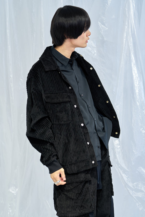 【Nora Lily】Tuck Arm Big Blouson (UNISEX)-BLACK Twill-224542079-19F