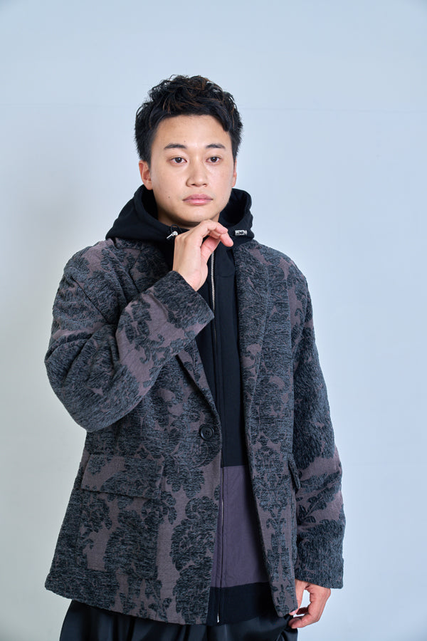 【Nora Lily】Flower Hairy Jacket (UNISEX)-BLACK-224542081-19F