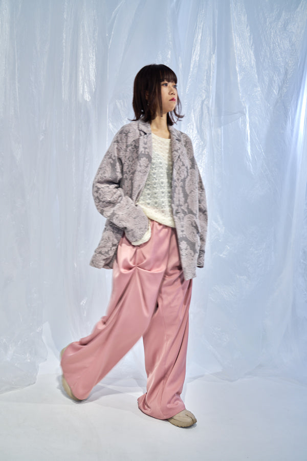 【Nora Lily】Flower Hairy Jacket (UNISEX)-GREY-224542081-11F