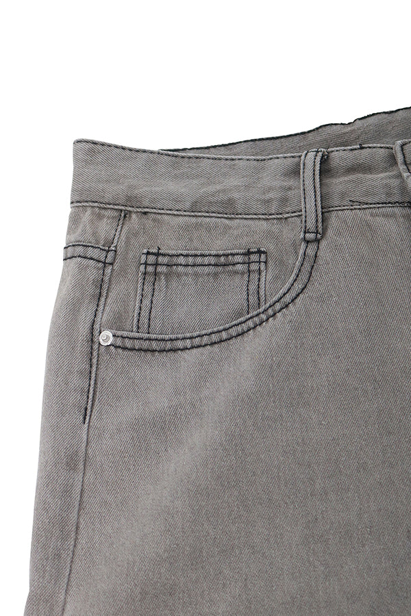 【INTERPLAY "SELECT"】 Loose-fit 5pocket Denim  -GRY- (UNISEX) 621360001-12