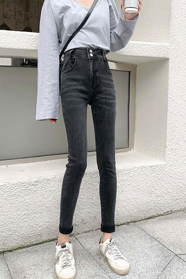 【INTERPLAY "SELECT"】 Ladies' Stretch Skinny 5pocket Denim Pants  -GRY- 621360009-12
