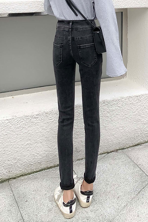 【INTERPLAY "SELECT"】 Ladies' Stretch Skinny 5pocket Denim Pants  -GRY- 621360009-12