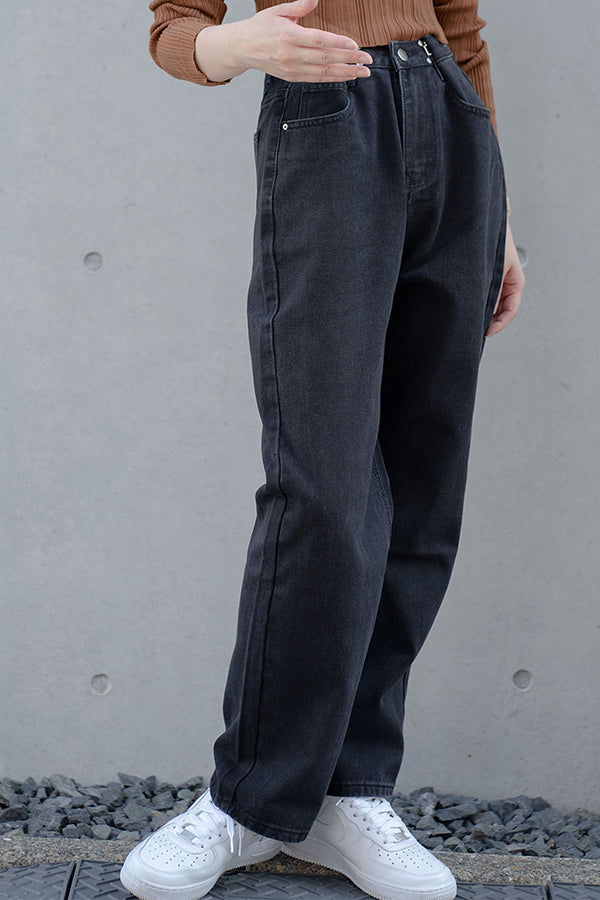 【INTERPLAY "SELECT"】Mop Wide DENIM pants -BLK-  622560016-19