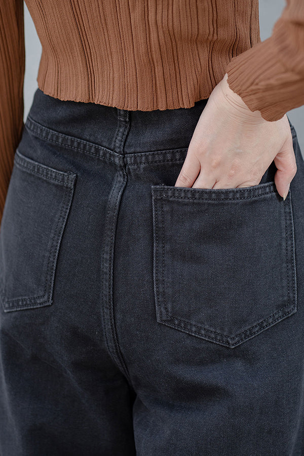 【INTERPLAY "SELECT"】Mop Wide DENIM pants -BLK-  622560016-19