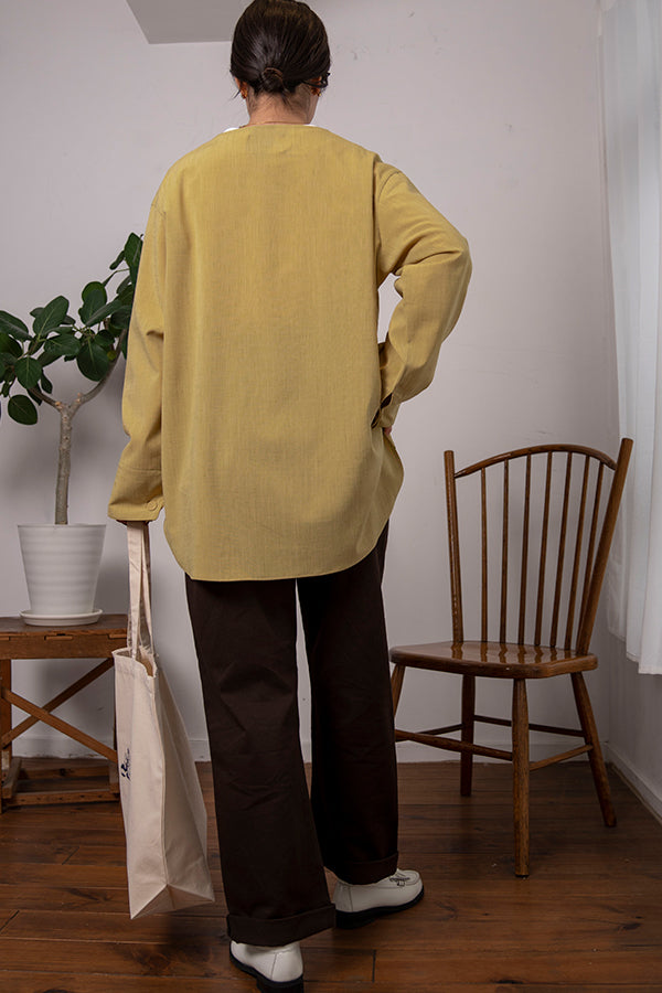 【INTERPLAY x AYUMI】Pin-Tuck Shirt Blouse  -Light MUSTARD-  623180019-21