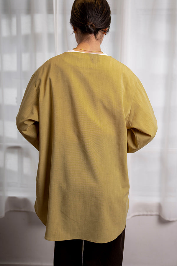 【INTERPLAY x AYUMI】Pin-Tuck Shirt Blouse  -Light MUSTARD-  623180019-21