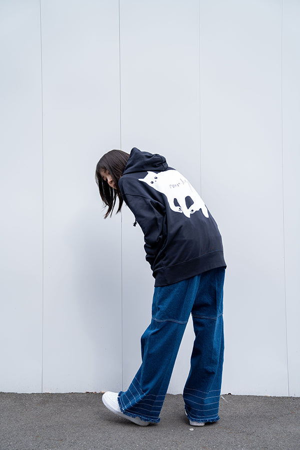 【NoraLily】BIG NEKO Loose Hoodie ＜UNISEX＞ -NAVY-