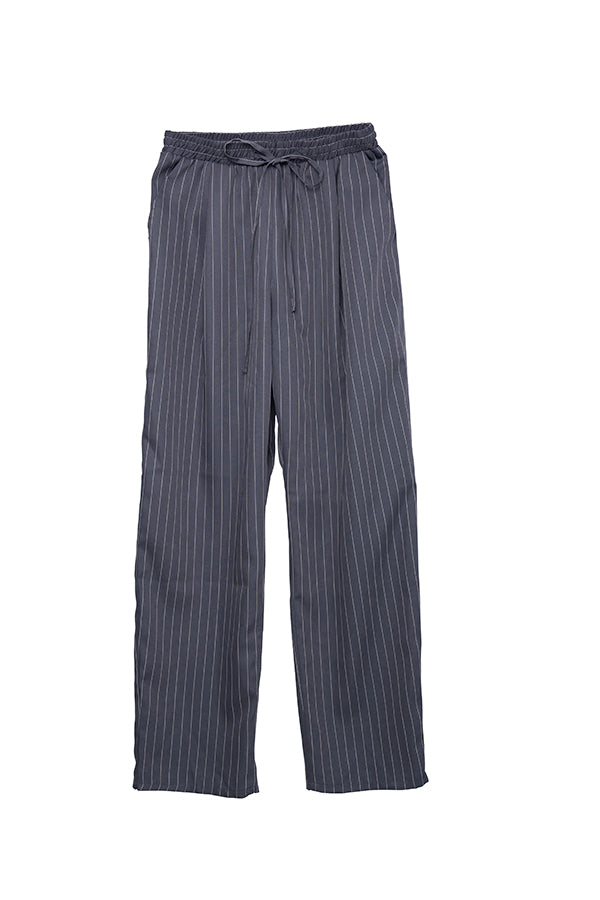 【NoraLily】Relax Straight Pin Stripe Pants<UNISEX> -GREY x wht Pin Stripe-