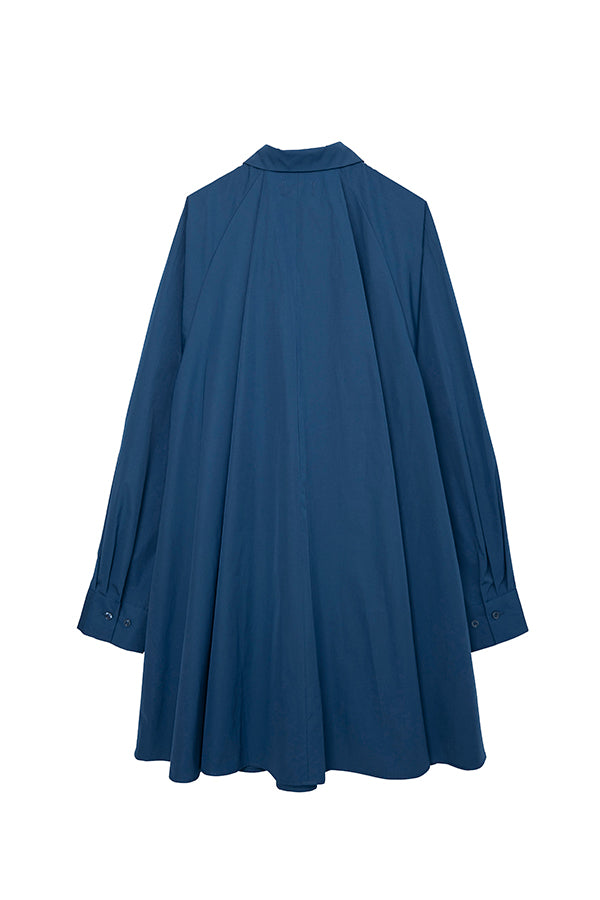 【NoraLily】Flare Shirt One-piece-BLUE- (UNISEX)