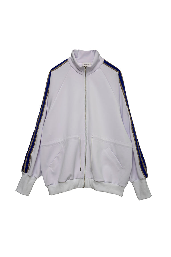 【Nora Lily】 Special Line Jersey Big Track Top ＜UNISEX＞-WHITE-