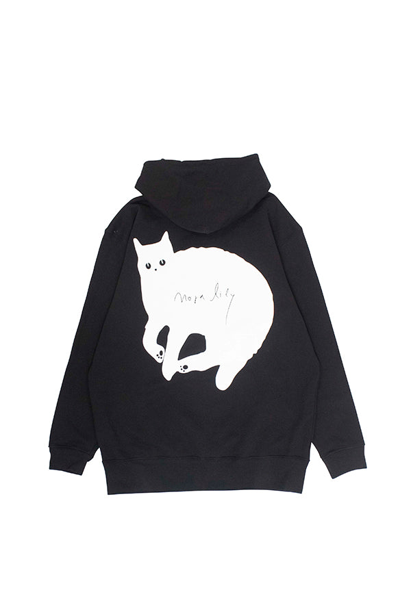 【NoraLily】BIG NEKO Loose Hoodie ＜UNISEX＞ -BLACK-