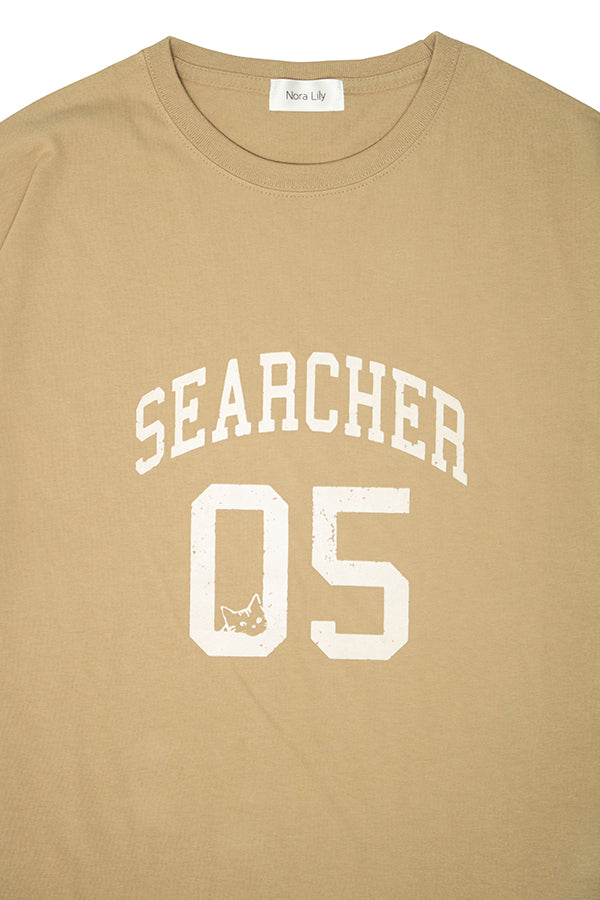 【NoraLily】Numbering CAT SS Tee ＜UNISEX＞ -Sand KHAKI -