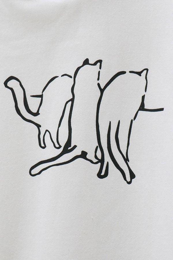 【Noralily】3 Cats Ⅱ 3 Anniv. PO Parka -WHT/BLK-  2colors (UNISEX)