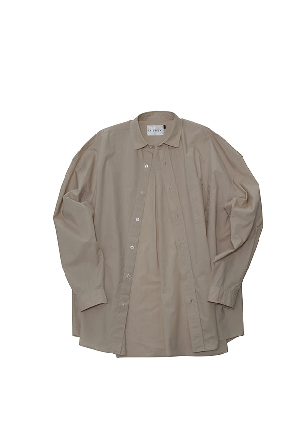 【INTERPLAY】Regular Collar Big Shirts -GREGE- (UNISEX) 621180002-53